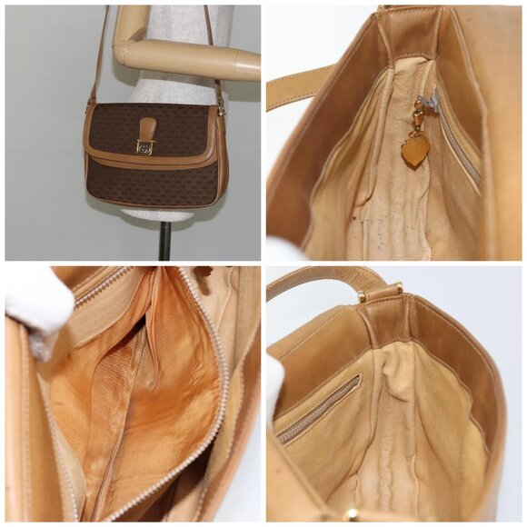 GUCCI Micro GG Canvas Shoulder Bag PVC Beige Gold - Picture 14 of 14